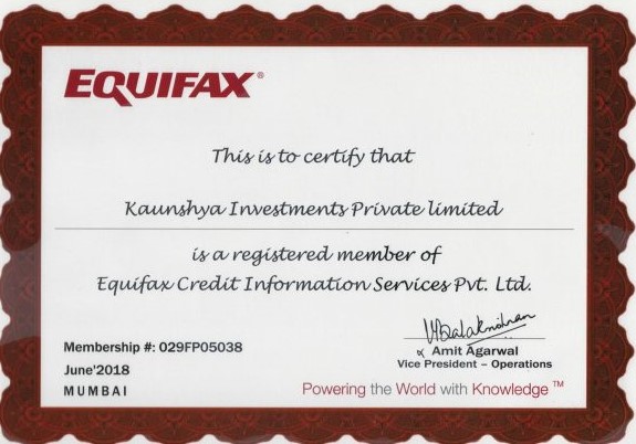Equifax Certificate Image